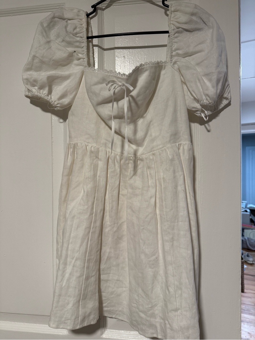 NWT Reformation Malvina Cream Puff-Sleeve Cottage Dress